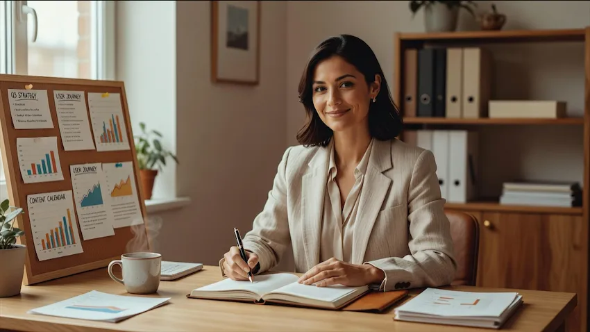 Business owner planning regular website updates and SEO growth