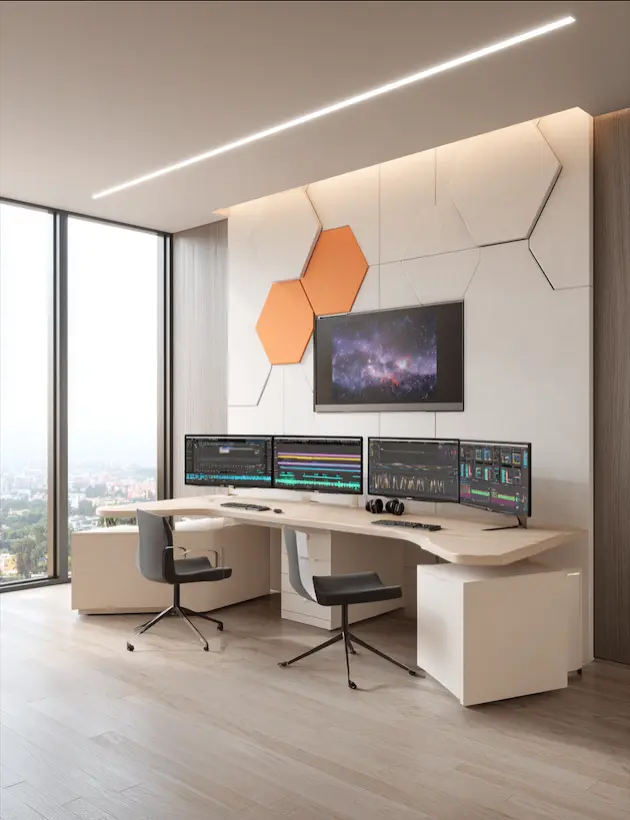 Modern video and audio production studio workspace in Ottawa. Chester WorX multimedia services