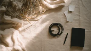 A minimalist overhead scene at Chester WorX showing the transition from digital clutter to a clean, organized WordPress infrastructure.